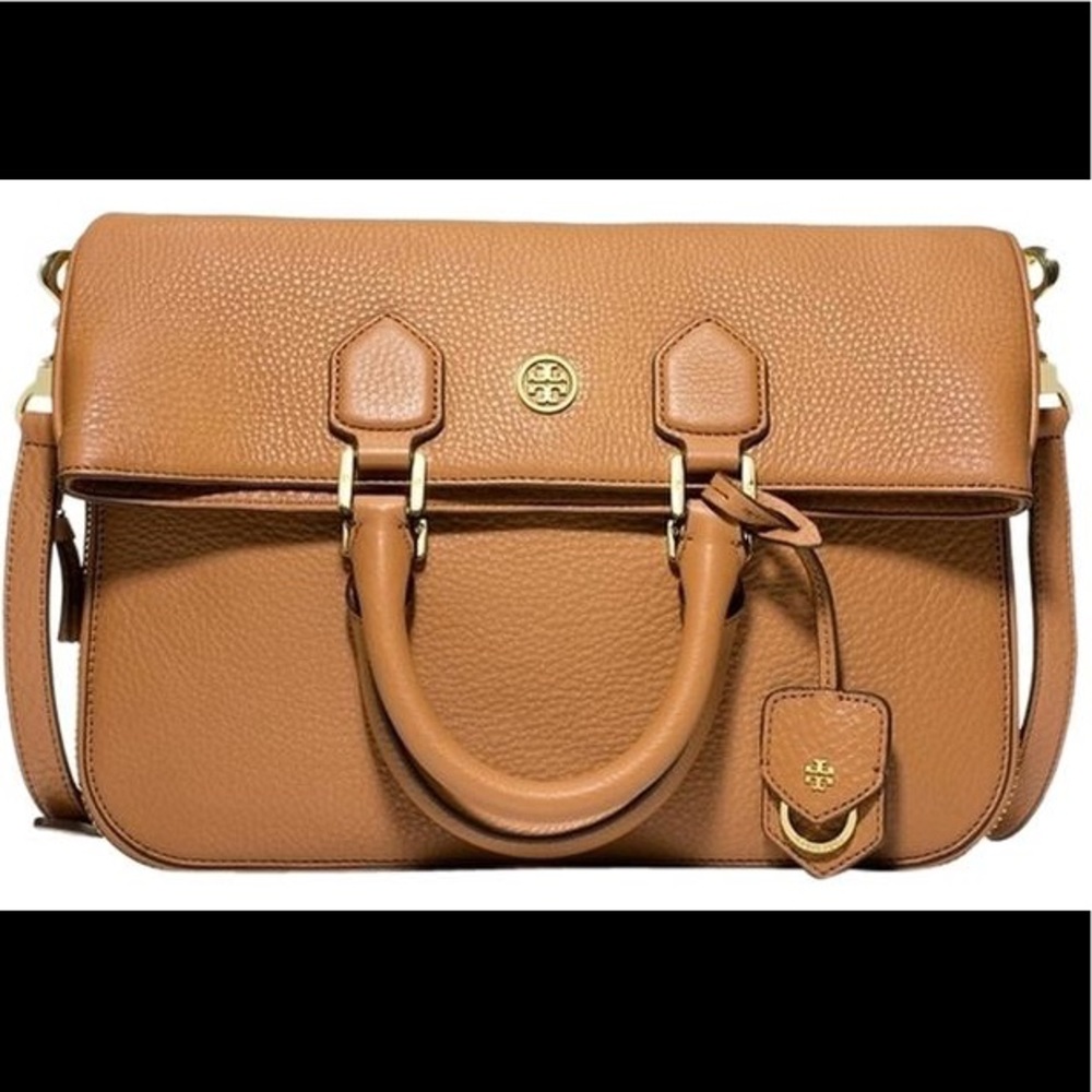 Tory Burch Robinson Pebbled fold-over messenger